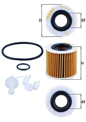 Oil filter mahle 416d2 for - mahle,